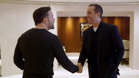 Jerry Seinfeld, Jerry Seinfeld, Sebastian Maniscalco, Bill Burr, Todd Barry, Howard Stern, Bob Einstein, Ricky Gervais, Sarah Silverman, Larry David, Jim Carrey,  Kathleen Madigan   &  Bill Maher on Comedians in Cars Getting Coffee